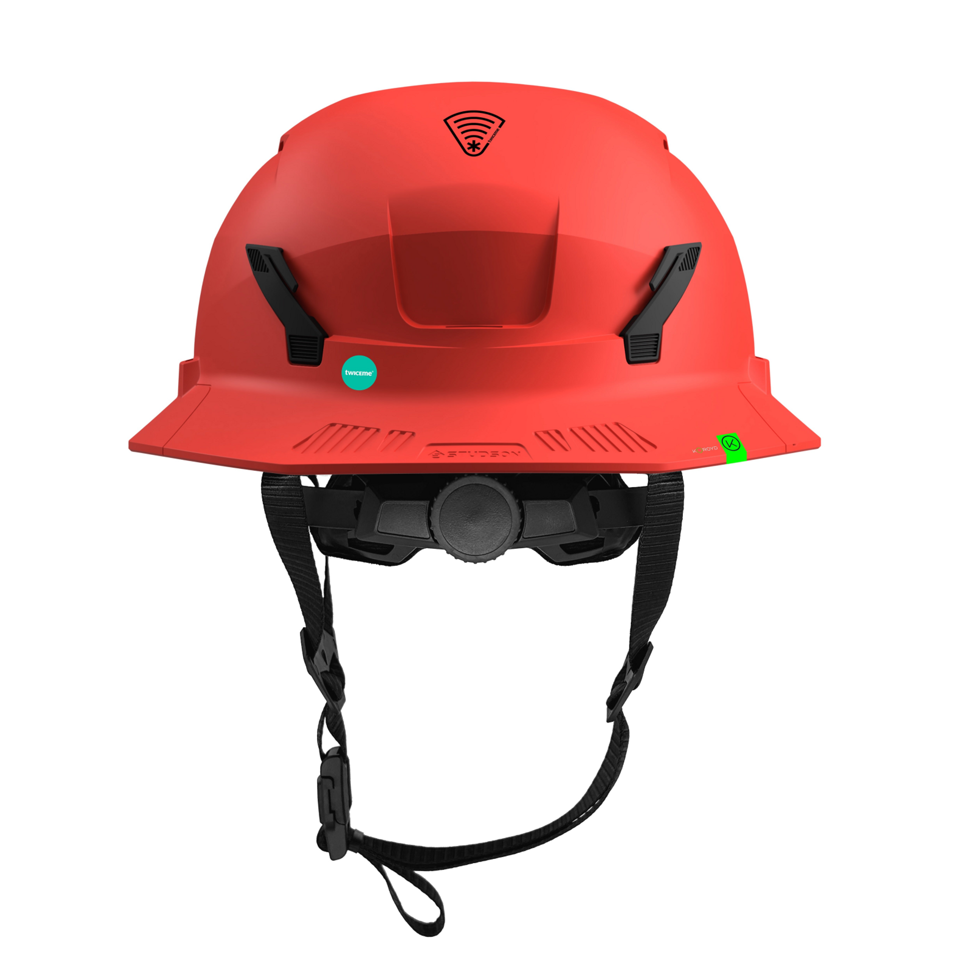 Studson SHK-1 Vented Full Brim Class C Type II - Red Safety Helmet