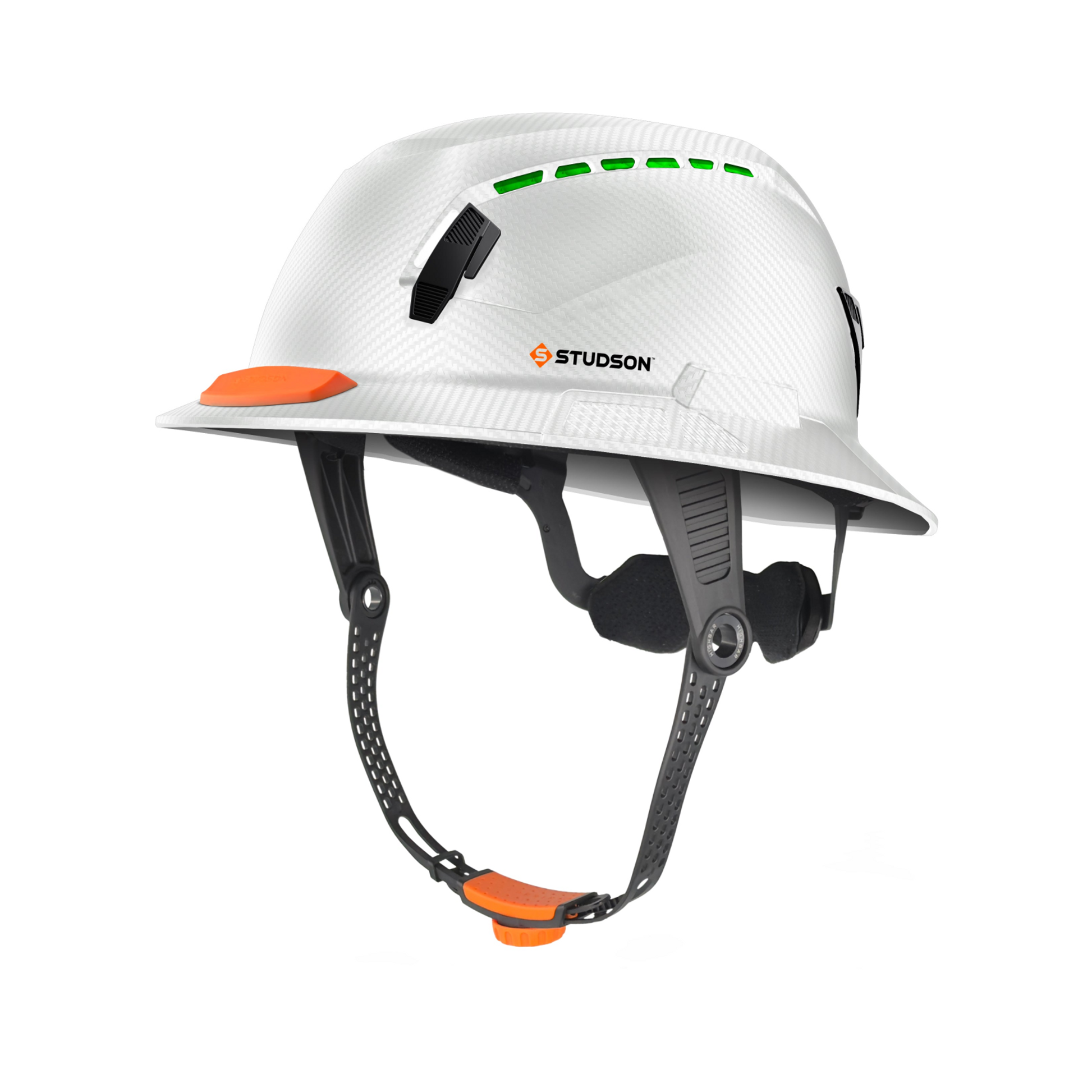 Studson Full Brim Vented - HD White Carbon Type II  Orange HighBar - SHK1-FB-CWCF-OHB