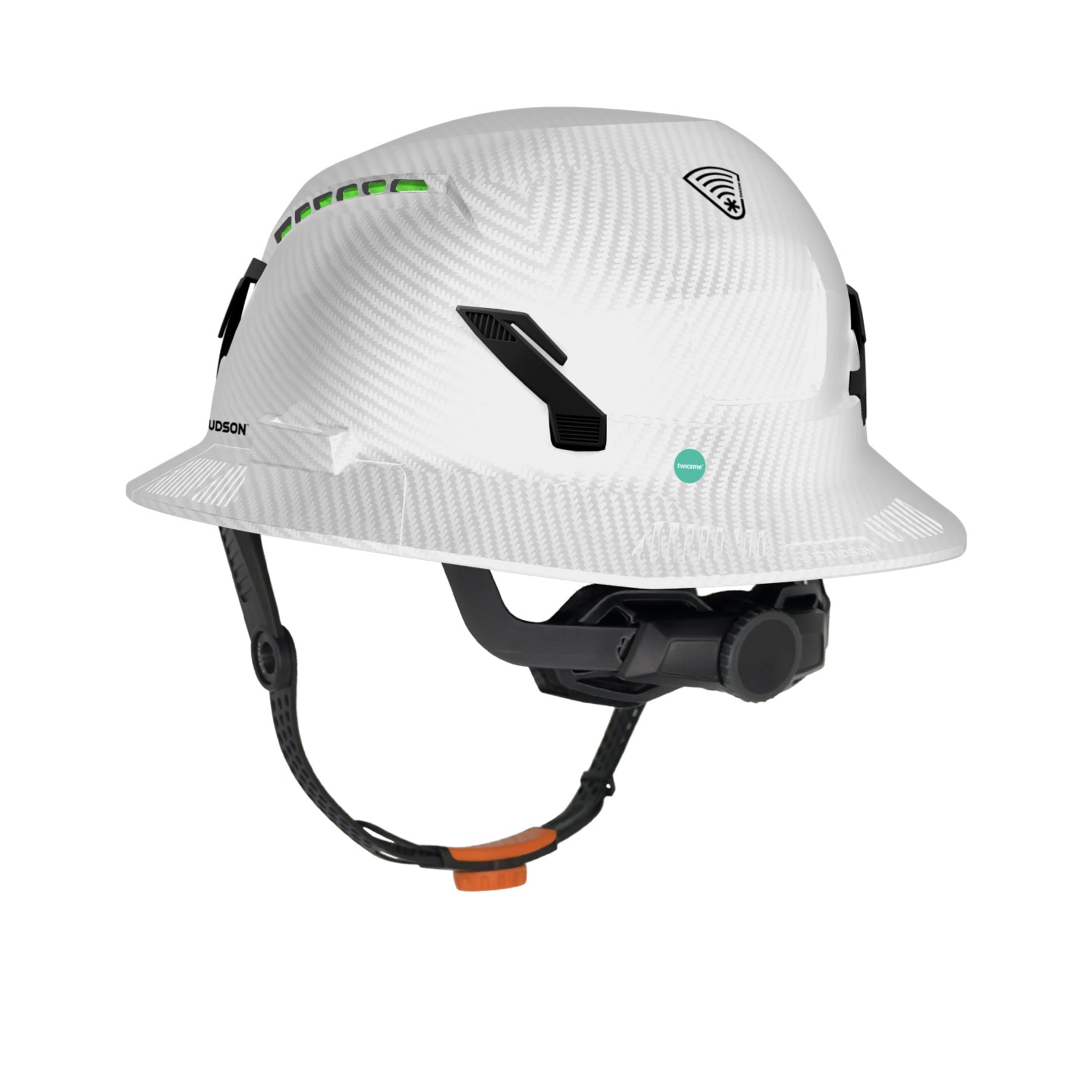 Studson Full Brim Vented - HD White Carbon Type II  Orange HighBar - SHK1-FB-CWCF-OHB