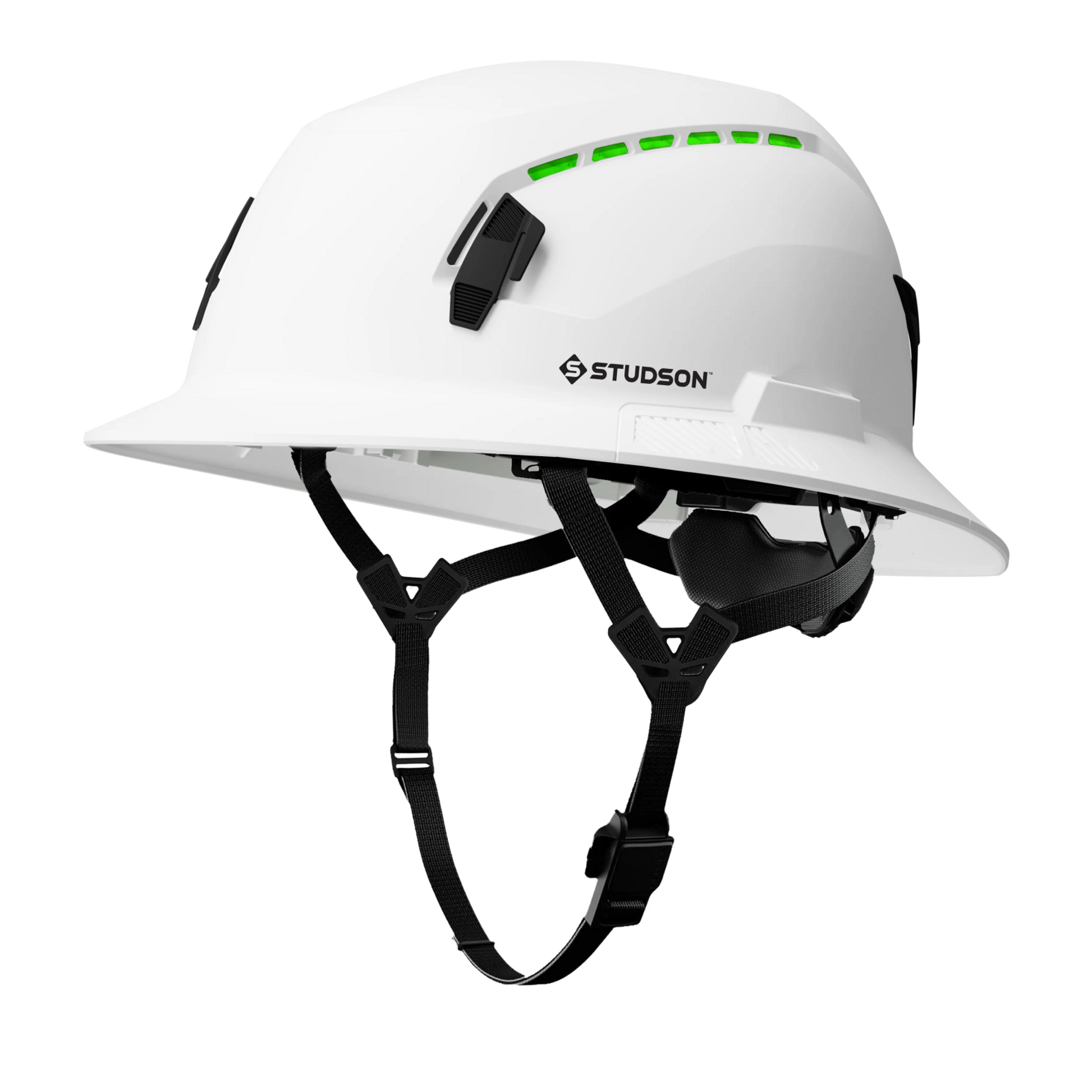 Studson SHK-1 Vented Full Brim Class C Type II - White Safety Helmet