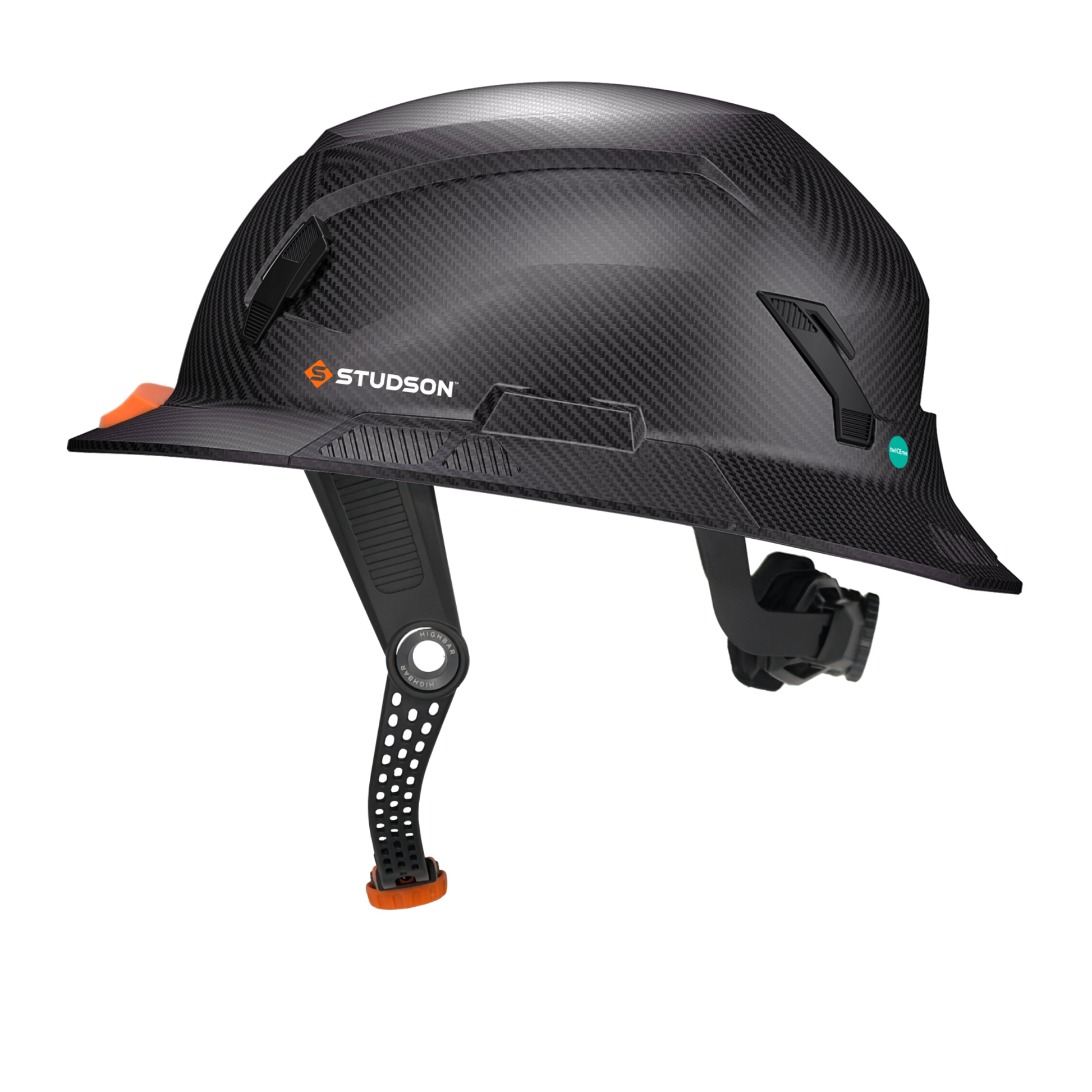 Studson Full Brim Non-Vented - HD Carbon Type II  Orange HighBar - SHK1-FB-ECF-OHB