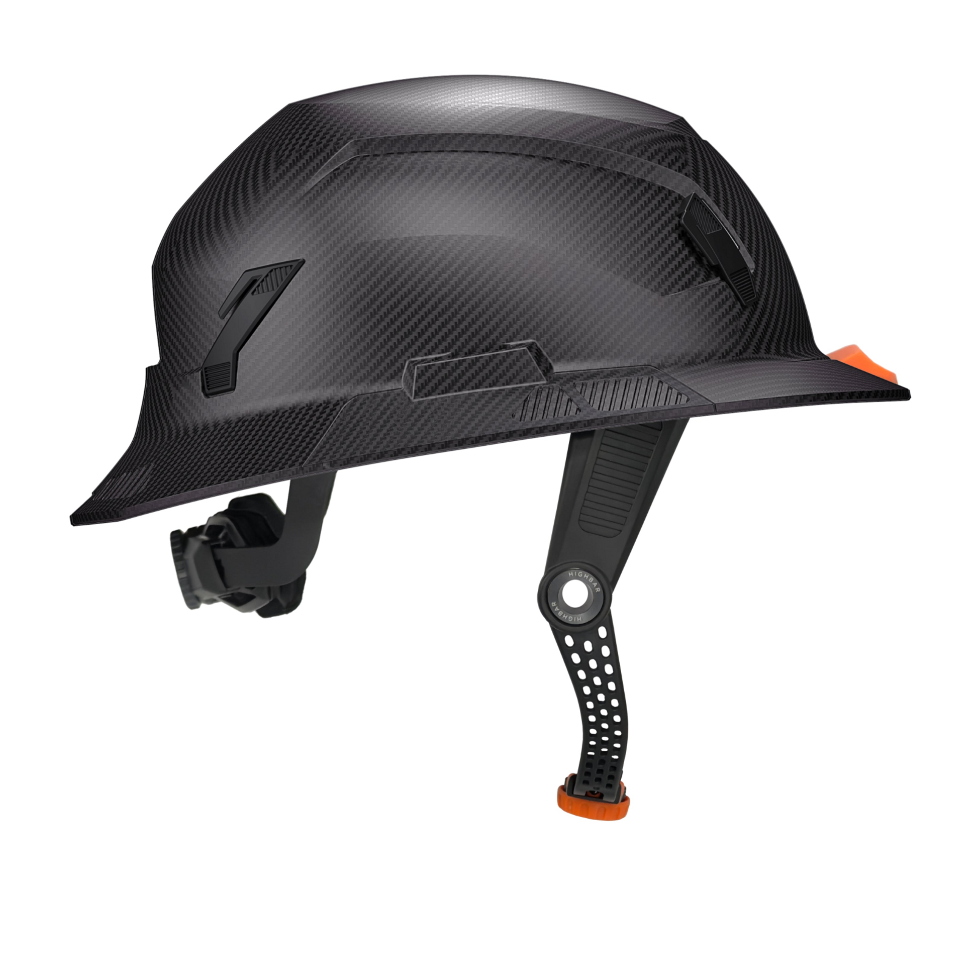Studson Full Brim Non-Vented - HD Carbon Type II  Orange HighBar - SHK1-FB-ECF-OHB