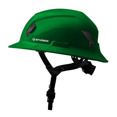 Studson SHK-1 Non-Vented Full Brim Class E Type II -  Forest Green Safety Helmet