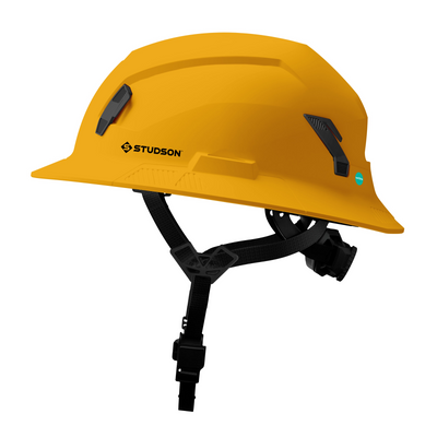 Studson SHK-1 Non-Vented Full Brim Class E Type II -  Gold Safety Helmet