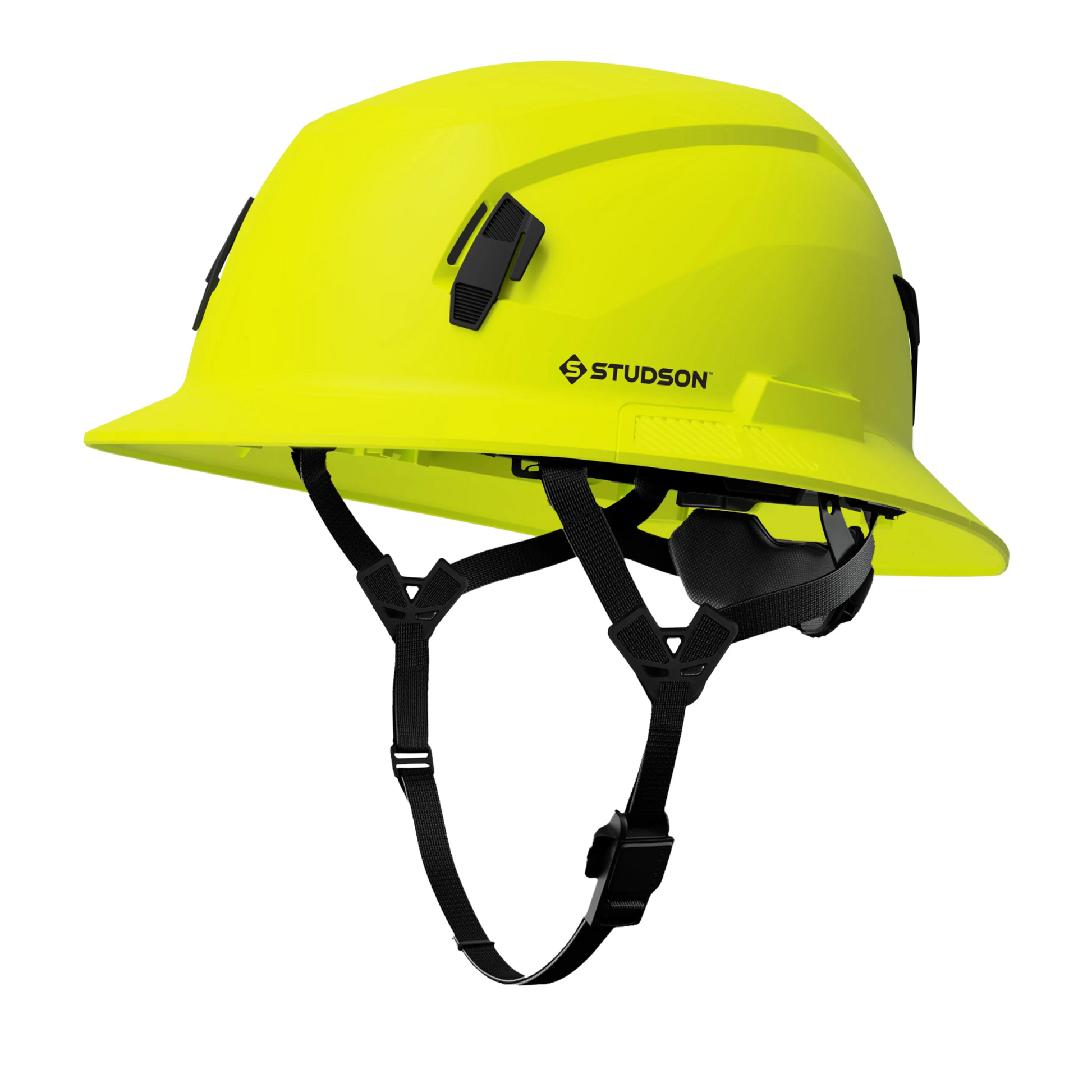 Studson SHK-1 Non-Vented Full Brim Class E Type II - Hi-Vis Yellow Safety Helmet