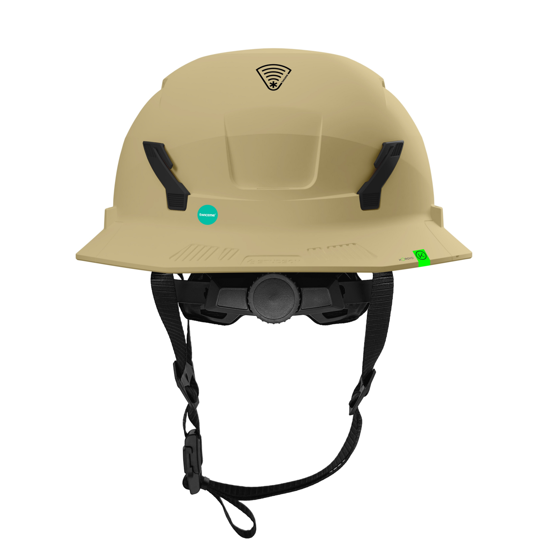 Studson SHK-1 Non-Vented Full Brim Class E Type II - Khaki Safety Helmet