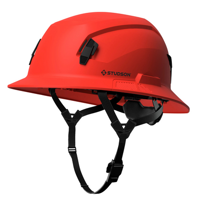 Studson SHK-1 Non-Vented Full Brim Class E Type II - Red Safety Helmet