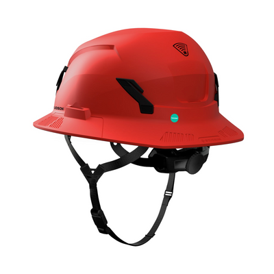 Studson SHK-1 Non-Vented Full Brim Class E Type II - Red Safety Helmet