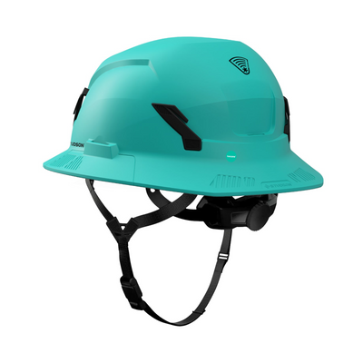 Studson SHK-1 Non-Vented Full Brim Class E Type II - Teal Safety Helmet