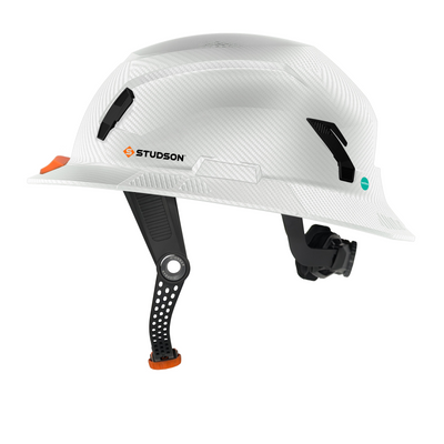 Studson Full Brim Non-Vented - HD White Carbon Type II  Orange HighBar - SHK1-FB-EWCF-OHB