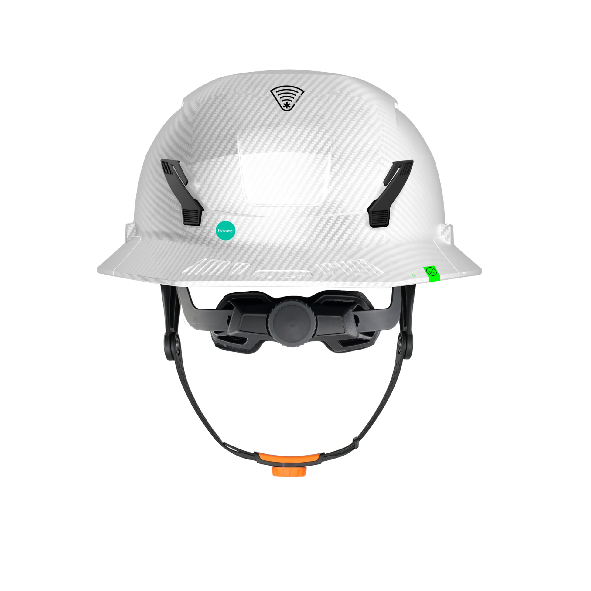 Studson Full Brim Non-Vented - HD White Carbon Type II  Orange HighBar - SHK1-FB-EWCF-OHB