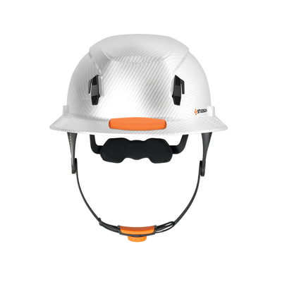 Studson Full Brim Non-Vented - HD White Carbon Type II  Orange HighBar - SHK1-FB-EWCF-OHB