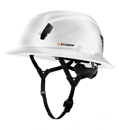 Studson SHK-1 Non-Vented Full Brim Class E Type II - White Carbon HD Safety Helmet