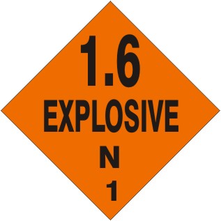 1.6 EXPLOSIVE N 1 DIAMOND SHAPED - SHIPPING LABEL ROLL