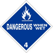 FLAME PICTO  DANGEROUS WHEN WET 4 DIAMOND SHAPED - SHIPPING LABEL ROLL - FLAME PICTO  DANGEROUS WHEN WET 4 DIAMOND SHAPED - SHIPPING LABEL ROLL, 4X4, Adhesive Vinyl