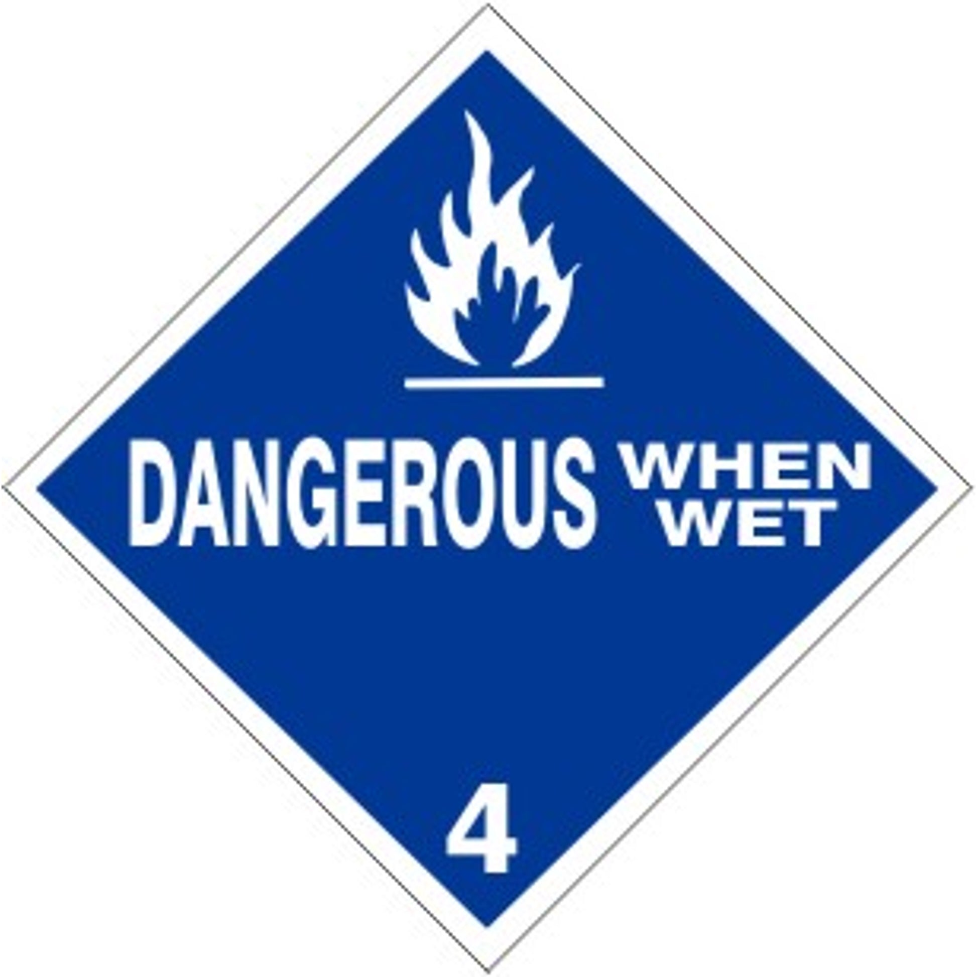 FLAME PICTO  DANGEROUS WHEN WET 4 DIAMOND SHAPED - SHIPPING LABEL ROLL - FLAME PICTO  DANGEROUS WHEN WET 4 DIAMOND SHAPED - SHIPPING LABEL ROLL, 4X4, Adhesive Vinyl