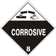 CORROSIVE CLASS 8 PICTO - SHIPPING LABEL ROLL - CORROSIVE CLASS 8 PICTO - SHIPPING LABEL ROLL, 4x4, Adhesive Vinyl