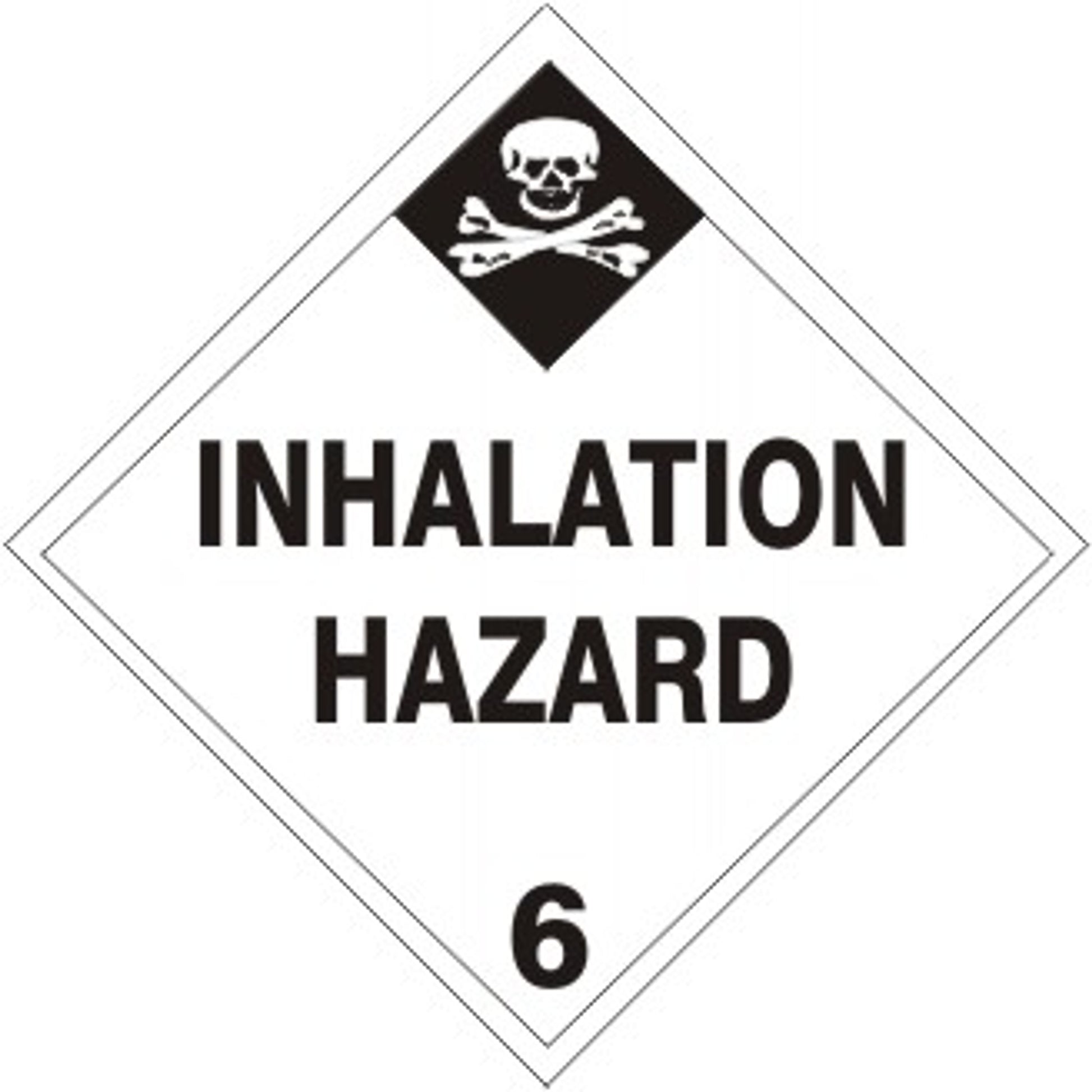 POISON PICTO IN BOX  INHALATION HAZARD 6 - POISON PICTO IN BOX  INHALATION HAZARD 6, 4X4, Adhesive Vinyl