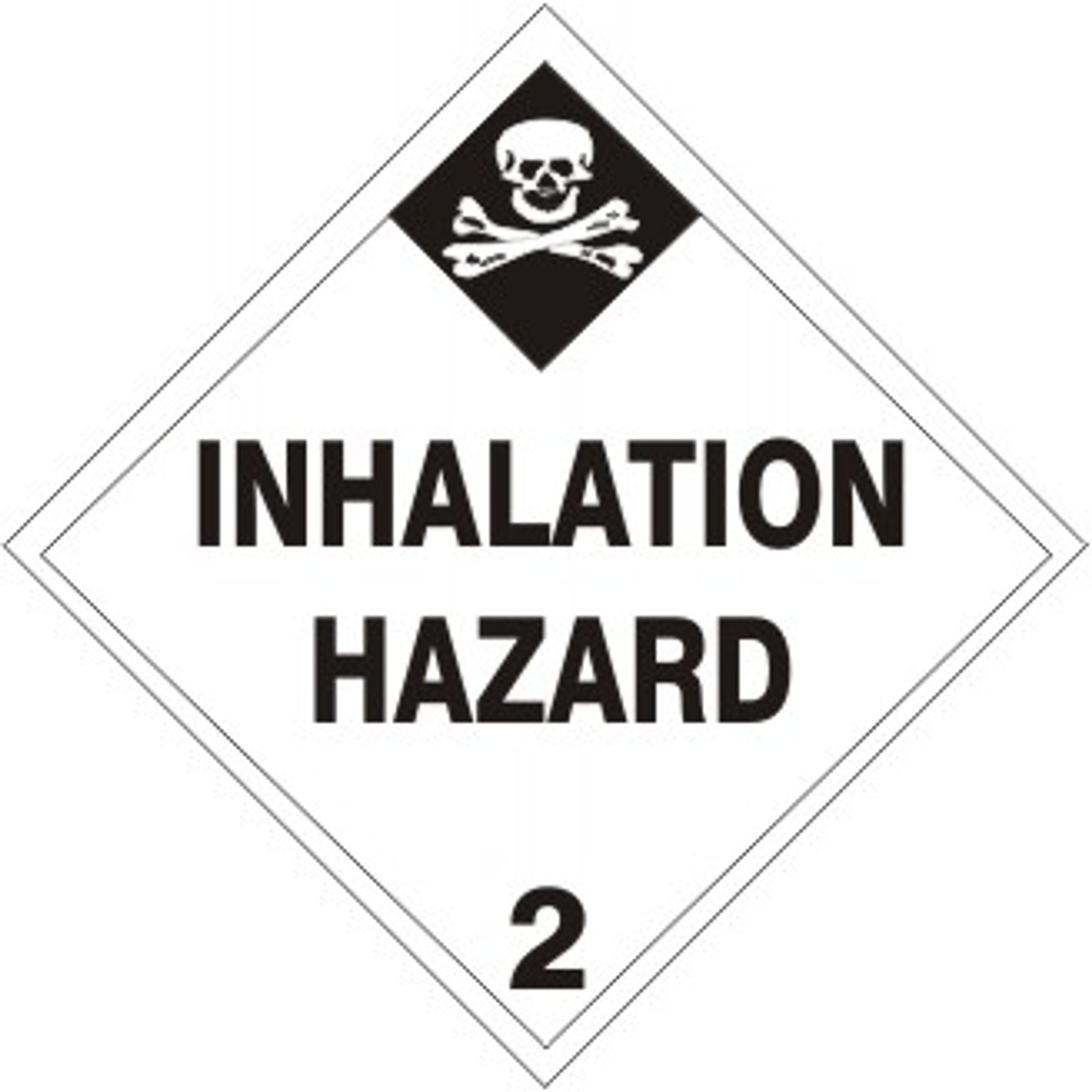POISON PICTO IN BOX  INHALATION HAZARD  2 - POISON PICTO IN BOX  INHALATION HAZARD  2, 4X4, Adhesive Vinyl
