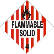FLAME FLAMMABLE SOLID  4 PICTO - SHIPPING LABEL ROLL - FLAME FLAMMABLE SOLID  4 PICTO - SHIPPING LABEL ROLL, 4x4, Adhesive Vinyl