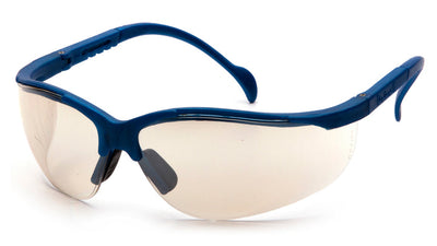 Pyramex Venture II Metallic Blue Frame/Indoor/Outdoor Mirror Lens Safety Eyewear