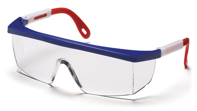 Pyramex Integra Red/White/Blue Frame/Clear Lens Safety Eyewear