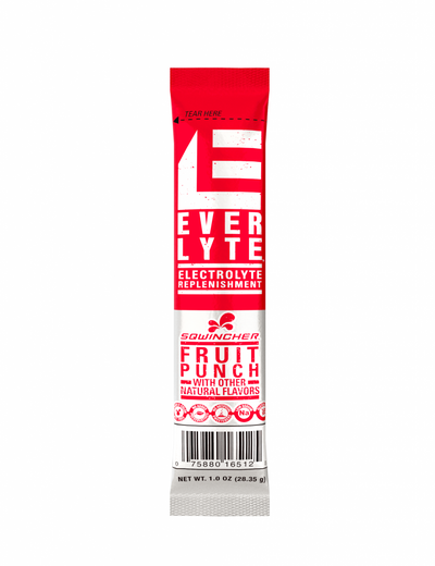 Sqwincher EverLyte 1oz Electrolyte Replenishment Packs- Fruit Punch - 100/Packs per Case - 159060970