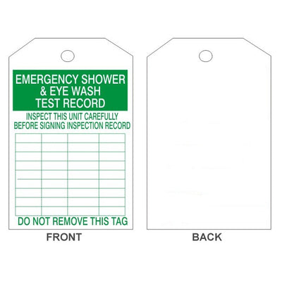 EMERGENCY SHOWER & EYE WASH TAGS - EMERGENCY SHOWER & EYE WASH TAGS, 6X3, Synthetic
