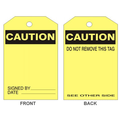 CAUTION BLANK TAG - CAUTION BLANK TAG, 6X3, Synthetic
