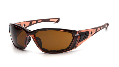 Pyramex Atrex Brown Frame/Coffee Anti-Fog Lens - Foam Padded Safety Eyewear