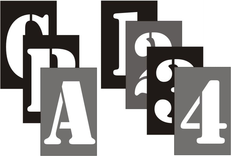 MYLAR NUMBER AND LETTER STENCIL SET - MYLAR NUMBER AND LETTER STENCIL SET, 9 inch, Mylar