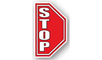 34" x 60" HALF SIGNS - Half Sign - Stop (Left) - DSV-SIGN 2040 #0604LEFT -UEN