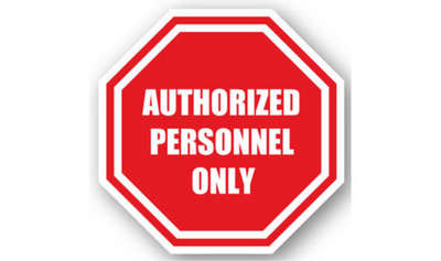 12" OCTAGON SIGNS - Octagon Sign - Authorized Personnel Only - DSV-SIGN 144 #0037 -UEN