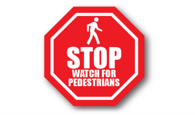 16" OCTAGON SIGNS - Octagon Sign - Stop Watch for Pedestrians - DSV-SIGN 256 #0032 -UEN