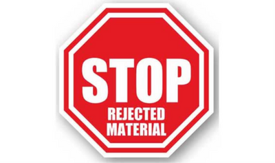 30" OCTAGON SIGNS - Octagon Sign - Stop Rejected Materials - LS-SIGN 900 #0941 -UEN