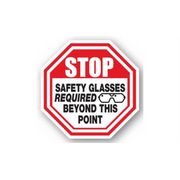 12" OCTAGON SIGNS -  Octagon Sign - Stop Safety Glasses REQUIRED Beyond This Point - LS-SIGN 144 #0913 -UEN