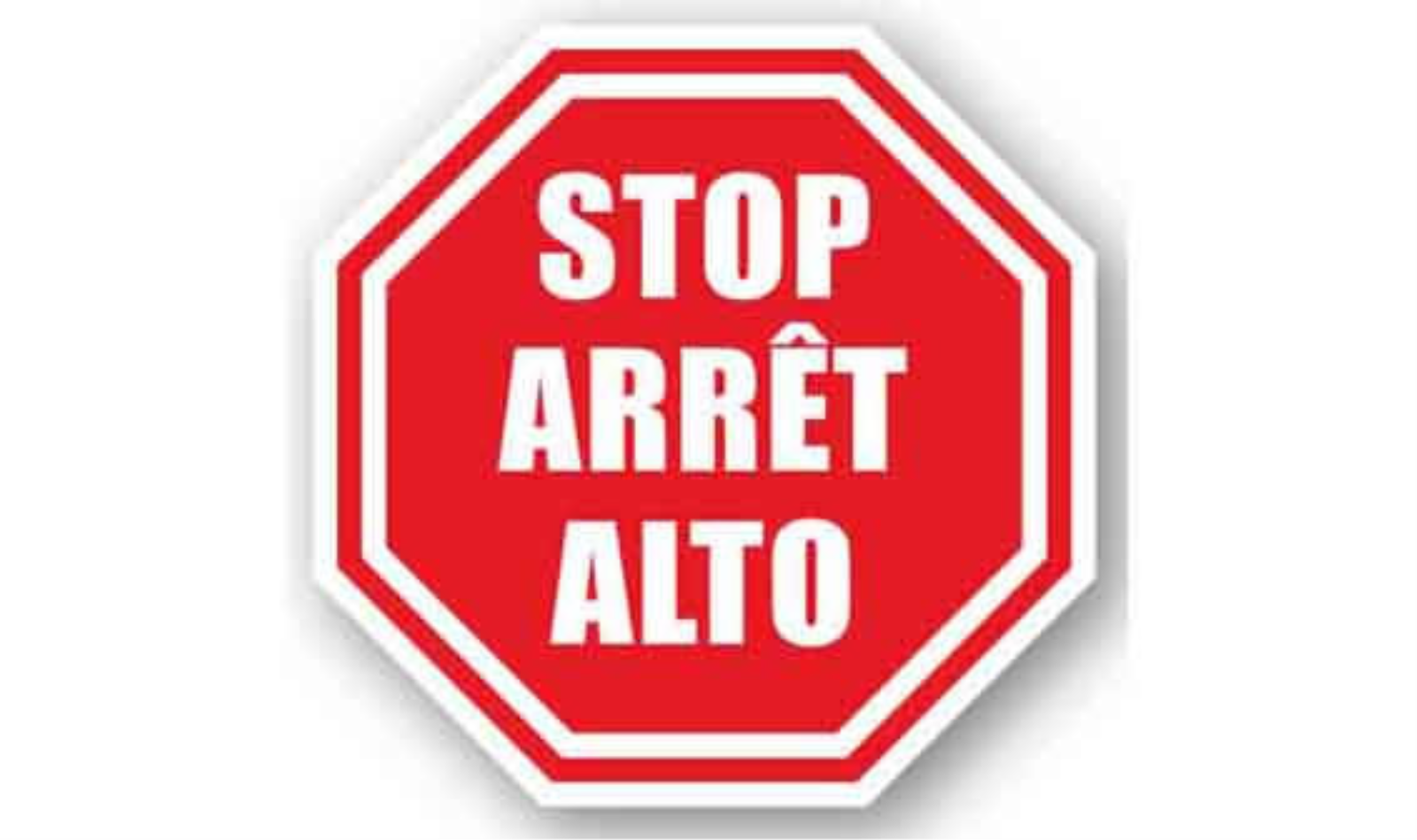 12" OCTAGON SIGNS -  Octagon Sign - Stop, Arret, Alto - LS-SIGN 144 #0007 -UEN