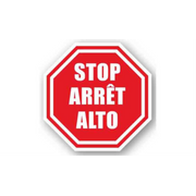 12" OCTAGON SIGNS -  Octagon Sign - Stop, Arret, Alto - DSV-SIGN 144 #0007 -UEN