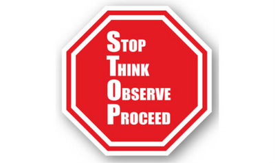 17" OCTAGON SIGNS - Octagon Sign - Stop Think Observe Proceed - LS-SIGN 289 #4004 -UEN