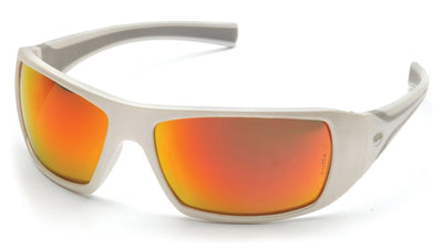 Pyramex Goliath White Frame/Sky Red Mirror Lens Safety Eyewear