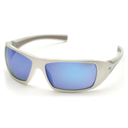 Pyramex - Goliath - White Frame/Ice Blue Mirror Lens - 12/Pair