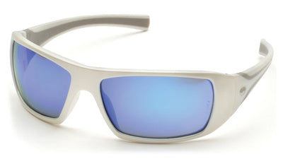 Pyramex Goliath White Frame/Ice Blue Mirror Lens Safety Eyewear