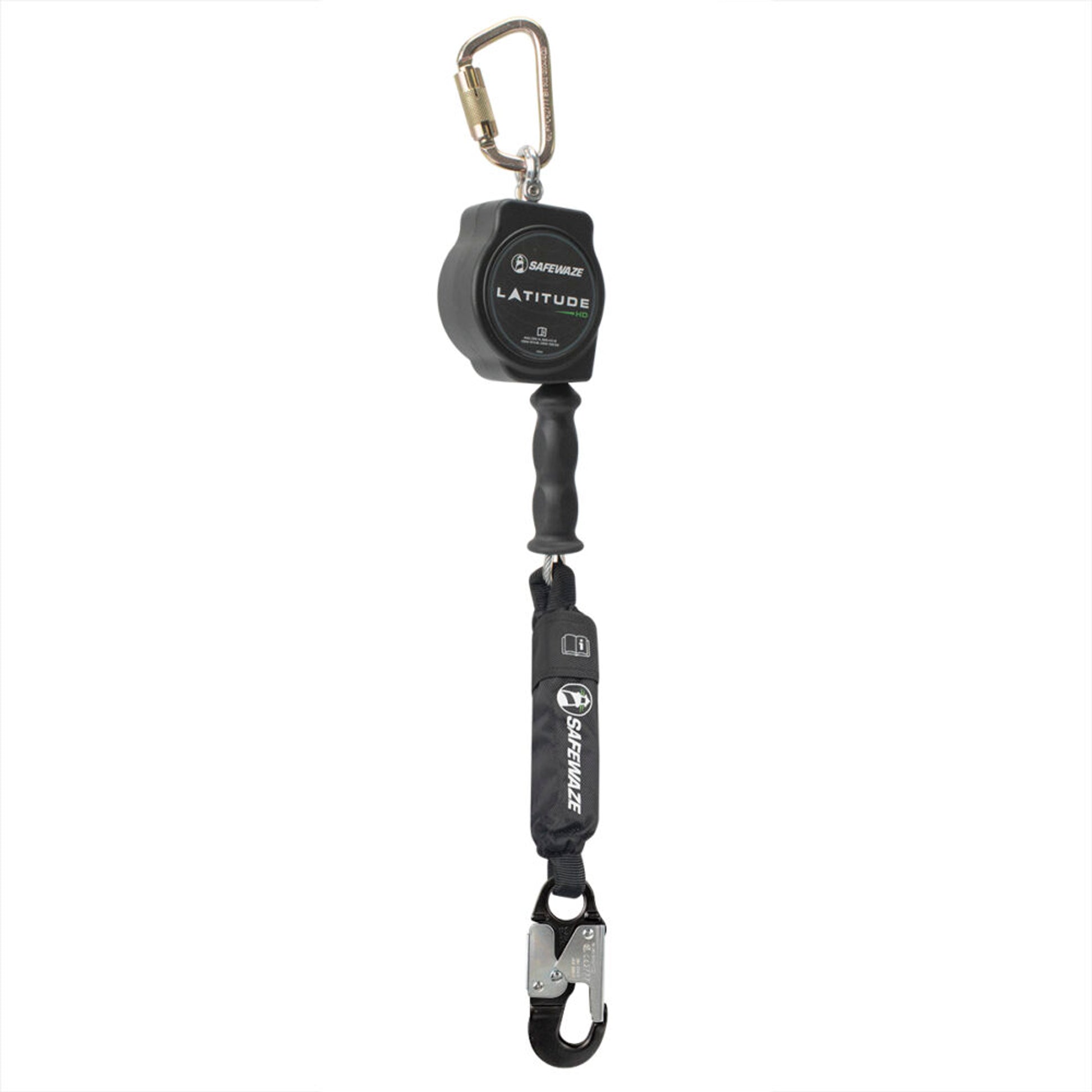 Safewaze Latitude HD 10' Single Cable SRL: Carabiner, Alu Snap Hook - SW8008-10-ALU