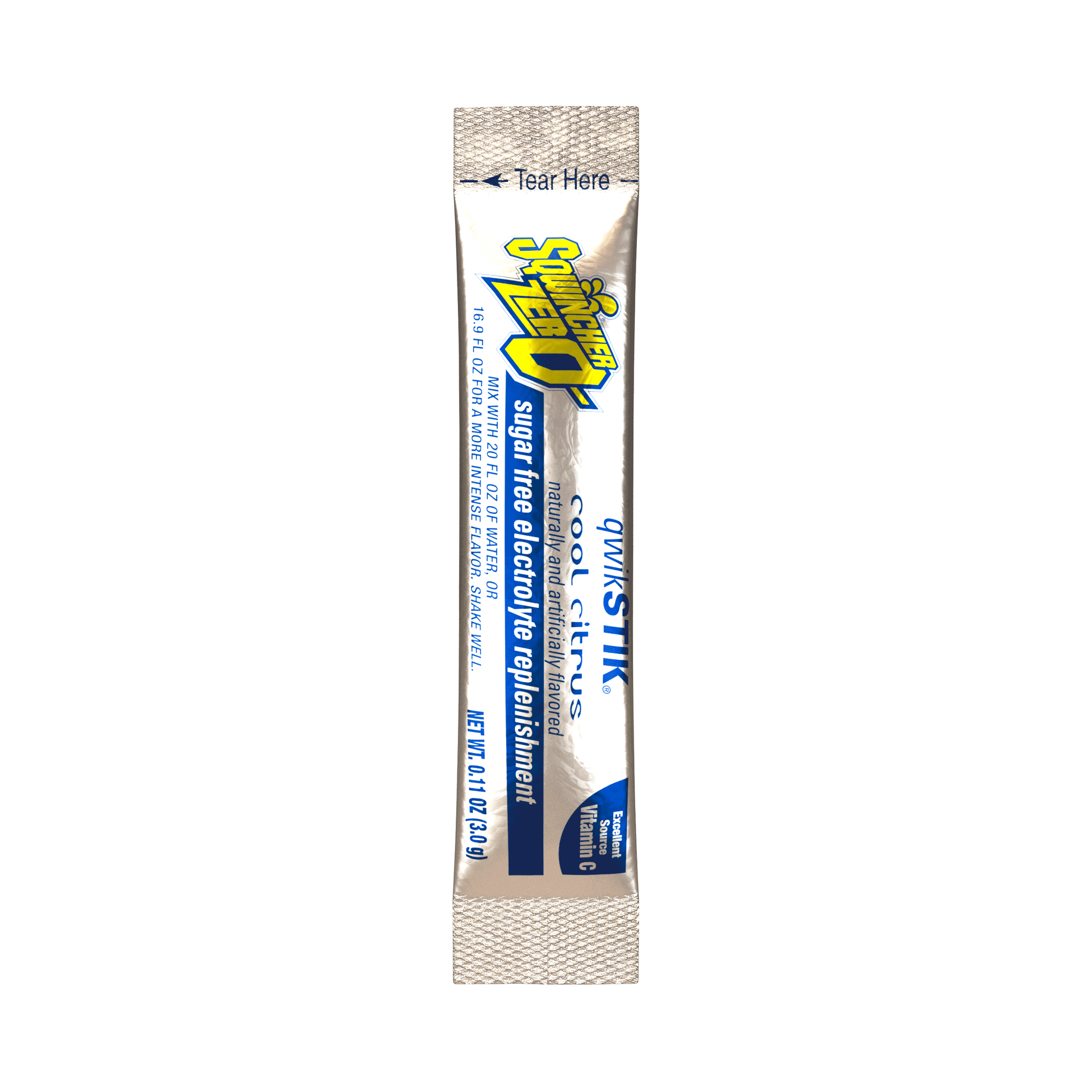 Sqwincher Qwik Stik Zero Sugar Free Single Serve 20 oz Yield Packs - Cool Citrus - 50/Bag - 159060109