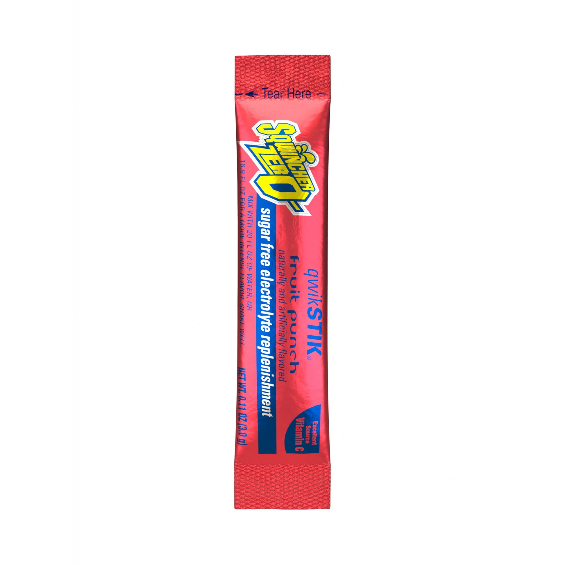 Sqwincher Qwik Stik Zero Sugar Free Single Serve 20 oz Yield Packs - Fruit Punch- 50/Bag - 159060102