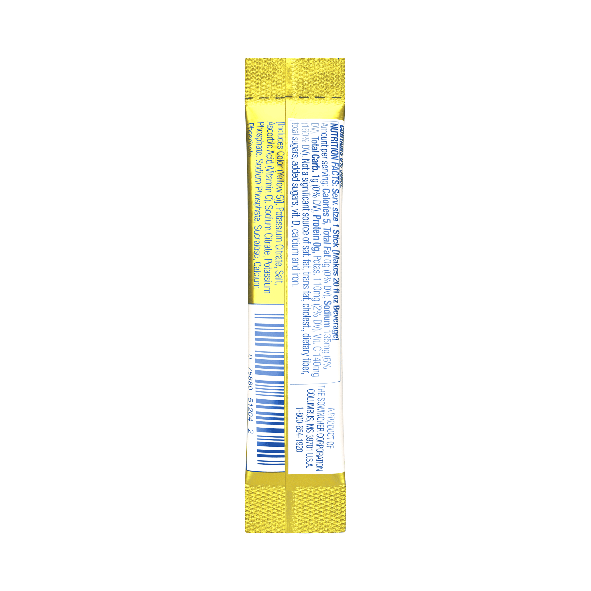 Sqwincher Qwik Stik Zero Sugar Free Single Serve 20 oz Yield Packs - Lemonade - 50/Bag - 159060103