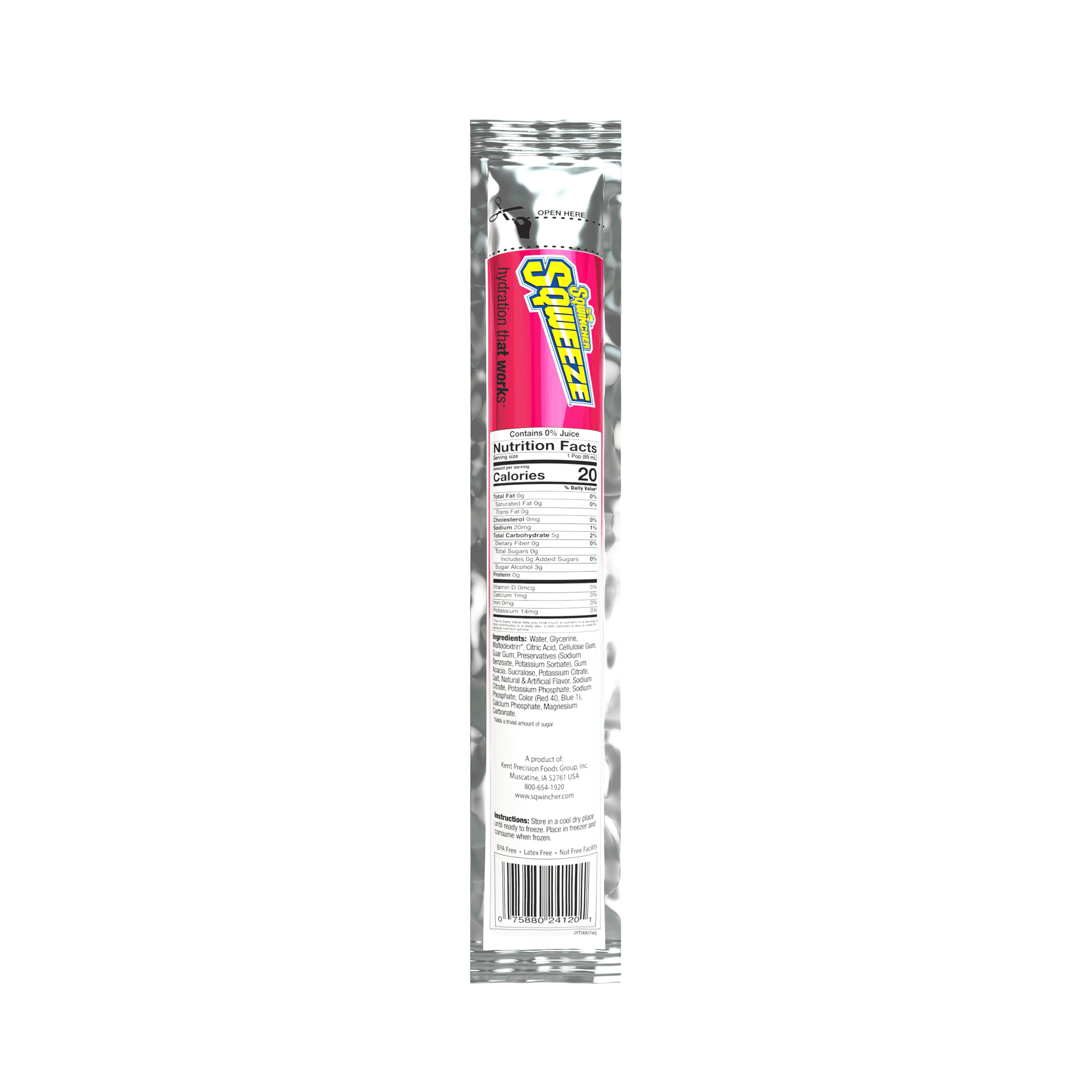 Sqwincher Sqweeze ZERO Pops - 3 oz Sugar Free Hydrating Freezer Pops - 159200231