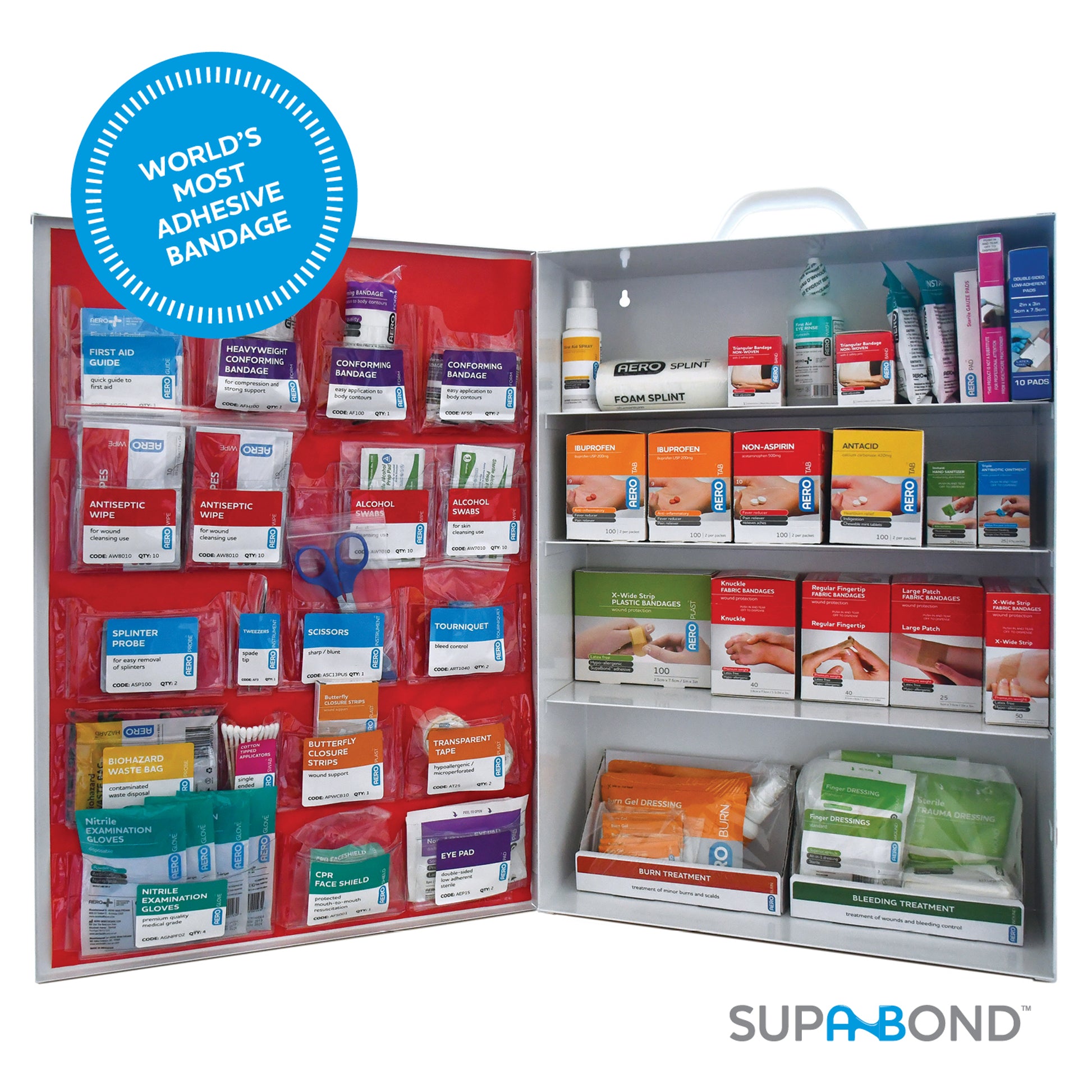 AERO SUREFILL 150 Person 4-Shelf Class B First Aid Kit w/ Jendco Logo - SF150BMT