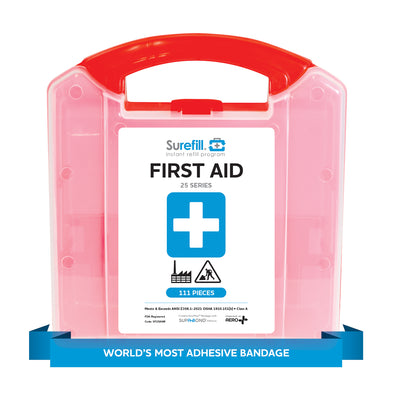 AERO SUREFILL 25 ANSI 2021 A+ First Aid Kit - Retail Plastic Case - SF25ANR