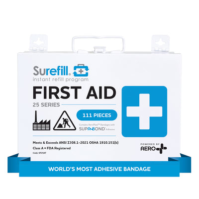 AERO SUREFILL 25 ANSI 2021 A+ First Aid Kit - Metal Case - SF25AT